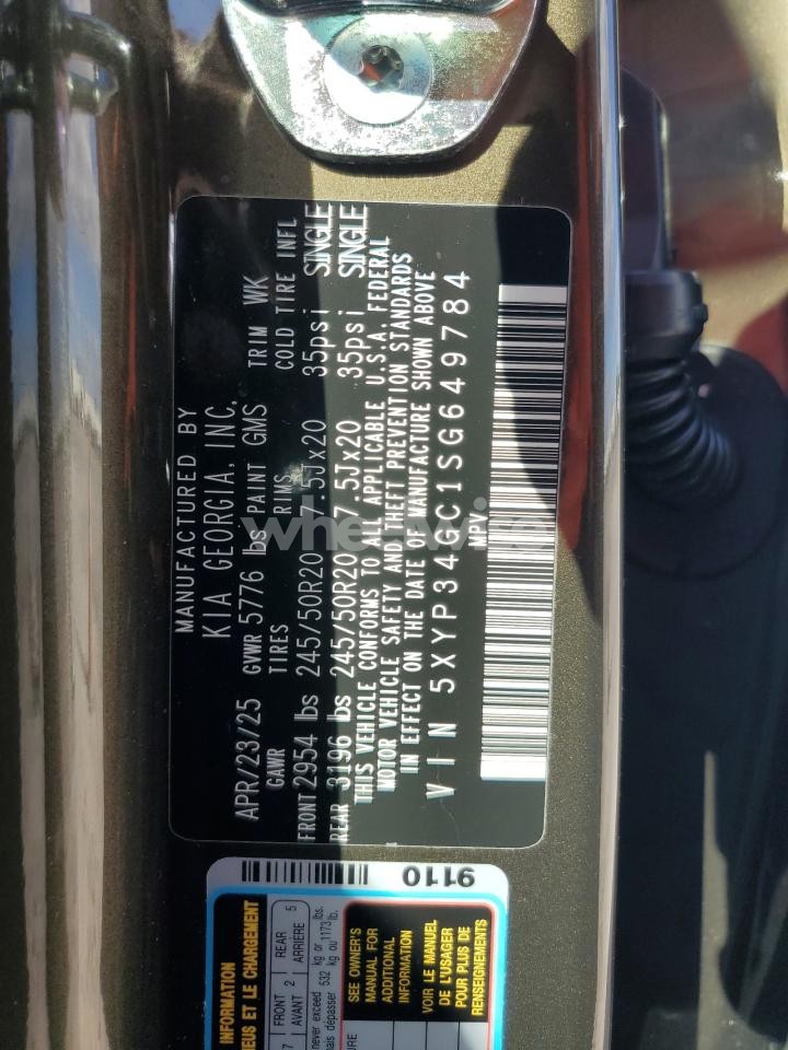 Photo 13 of 2025 KIA TELLURIDE EX (VIN 5XYP34GC1SG649784)