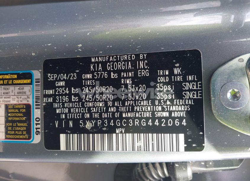 Photo 9 of 2024 Kia Telluride EX (VIN 5XYP34GC3RG442064)