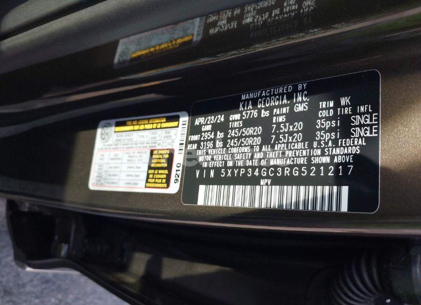 Photo 9 of 2024 Kia Telluride EX (VIN 5XYP34GC3RG521217)