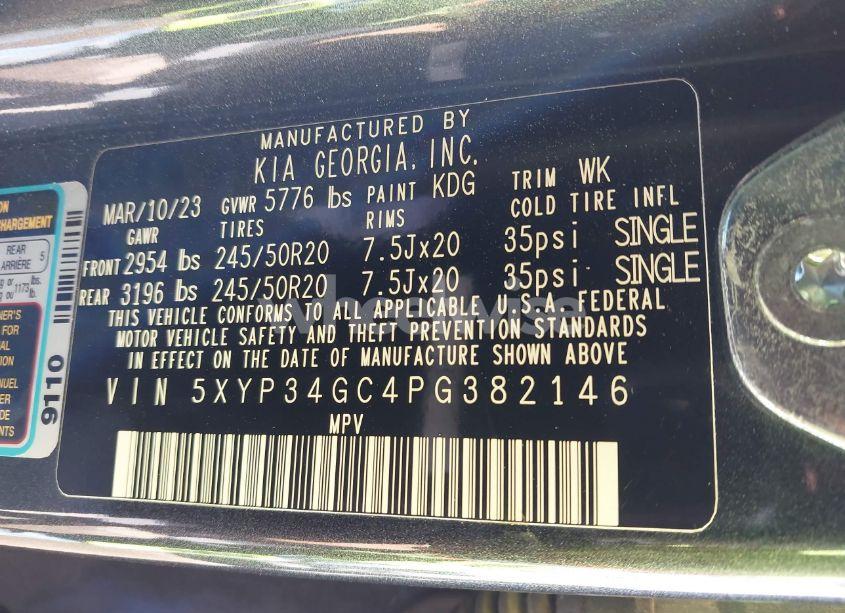 Photo 9 of 2023 Kia Telluride EX (VIN 5XYP34GC4PG382146)