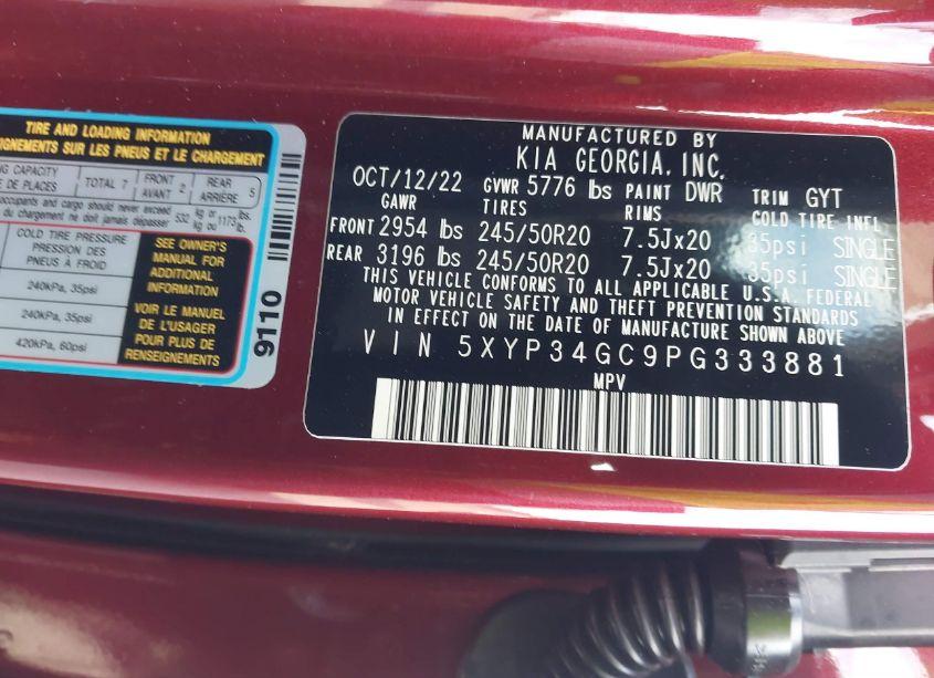 Photo 9 of 2023 Kia Telluride EX (VIN 5XYP34GC9PG333881)