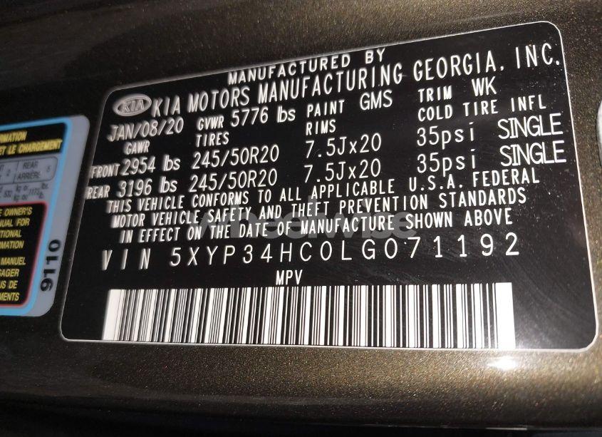 Photo 9 of 2020 Kia Telluride EX (VIN 5XYP34HC0LG071192)