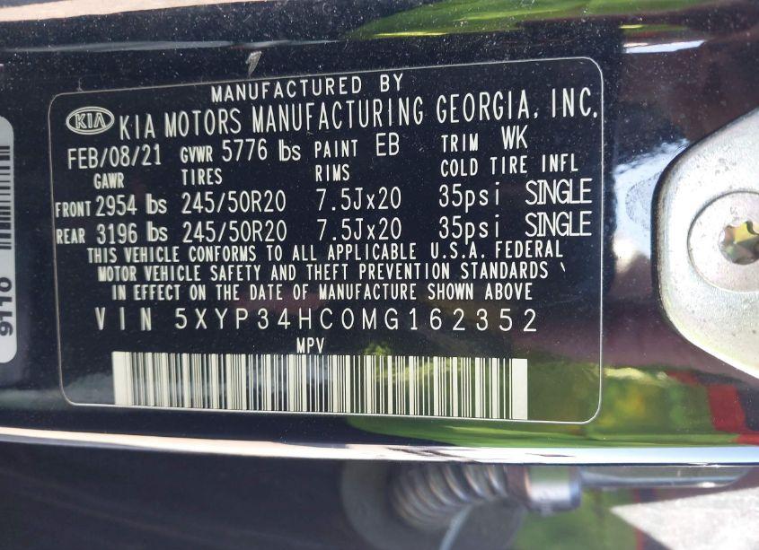 Photo 9 of 2021 Kia Telluride EX (VIN 5XYP34HC0MG162352)