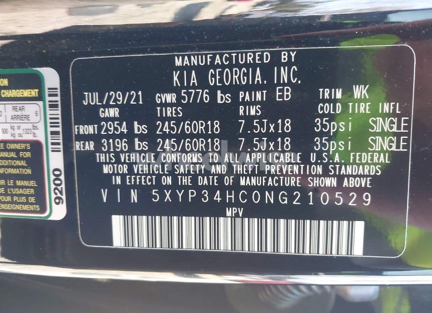 Photo 9 of 2022 Kia Telluride EX (VIN 5XYP34HC0NG210529)