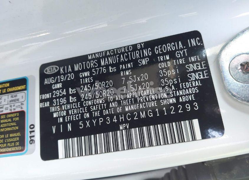 Photo 9 of 2021 Kia Telluride EX (VIN 5XYP34HC2MG112293)