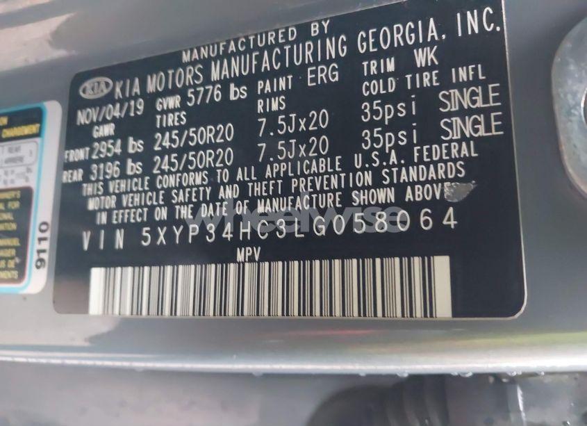 Photo 9 of 2020 Kia Telluride EX (VIN 5XYP34HC3LG058064)