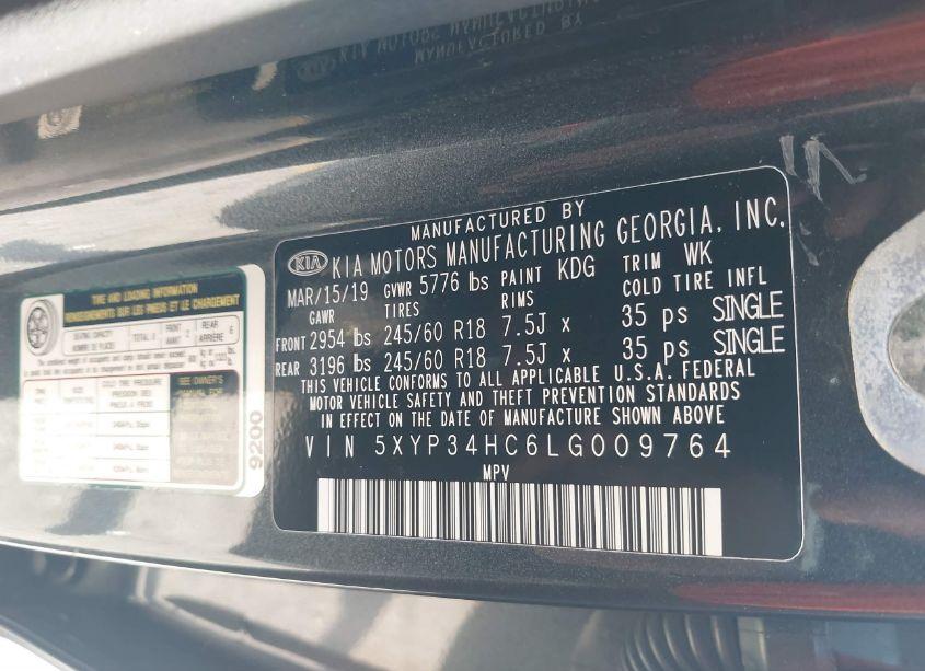 Photo 9 of 2020 Kia Telluride EX (VIN 5XYP34HC6LG009764)