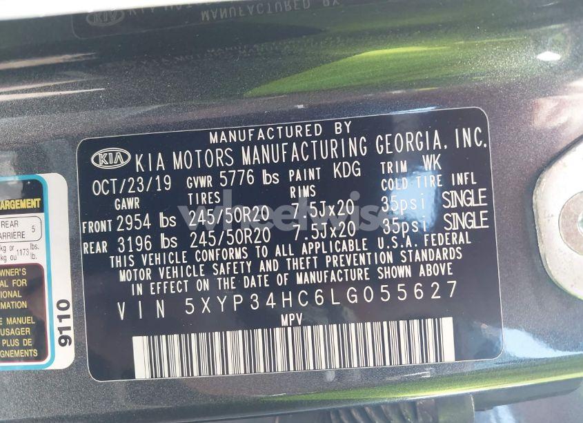 Photo 9 of 2020 Kia Telluride EX (VIN 5XYP34HC6LG055627)