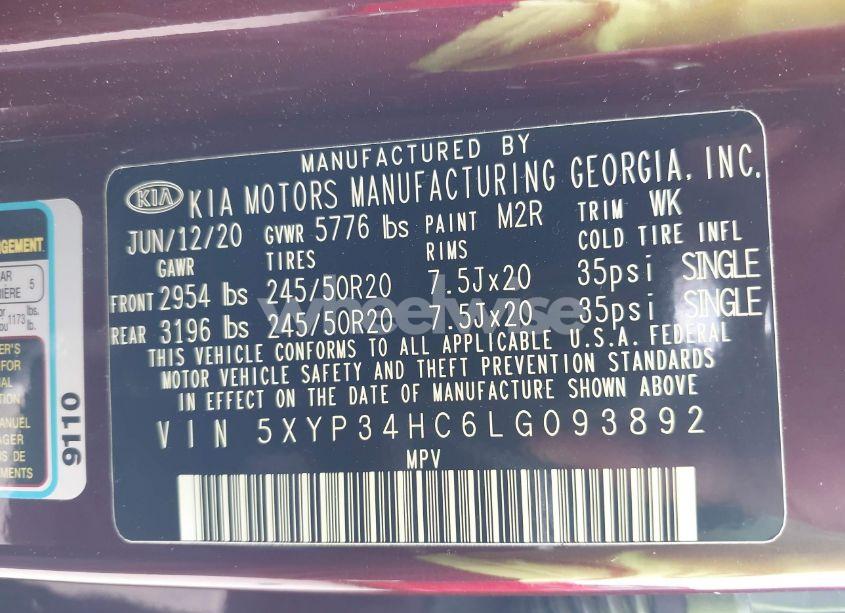 Photo 9 of 2020 Kia Telluride EX (VIN 5XYP34HC6LG093892)