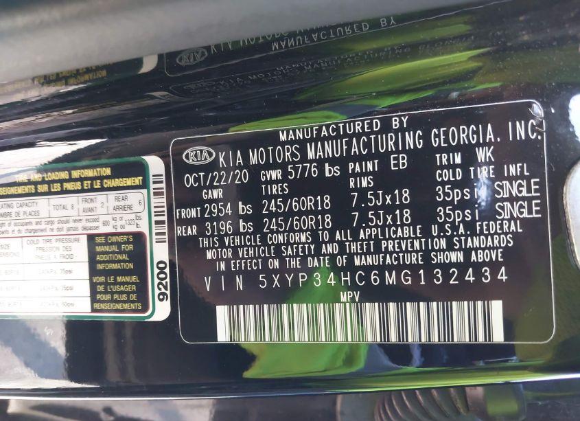 Photo 9 of 2021 Kia Telluride EX (VIN 5XYP34HC6MG132434)