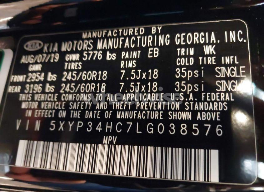 Photo 9 of 2020 Kia Telluride EX (VIN 5XYP34HC7LG038576)