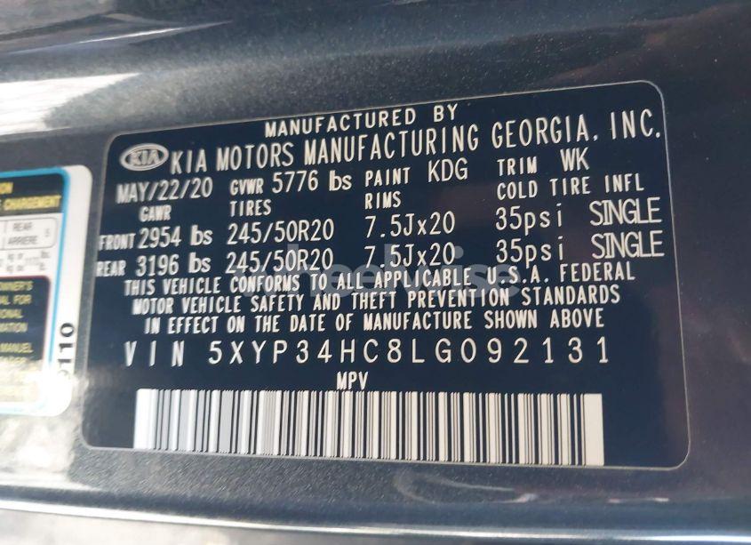 Photo 9 of 2020 Kia Telluride EX (VIN 5XYP34HC8LG092131)