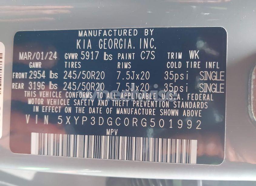 Photo 9 of 2024 Kia Telluride EX X-LINE (VIN 5XYP3DGC0RG501992)