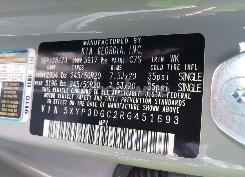 Photo 9 of 2024 Kia Telluride EX X-LINE (VIN 5XYP3DGC2RG451693)