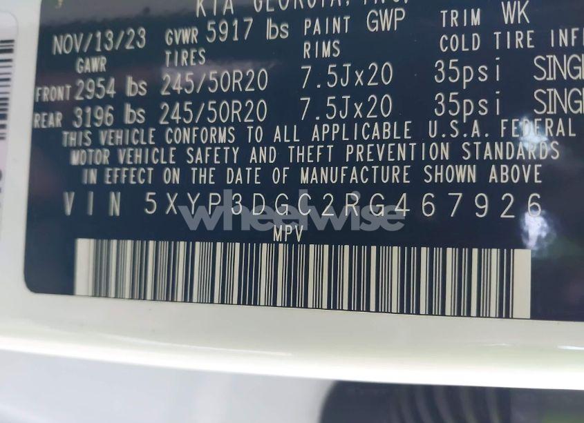 Photo 9 of 2024 Kia Telluride EX (VIN 5XYP3DGC2RG467926)