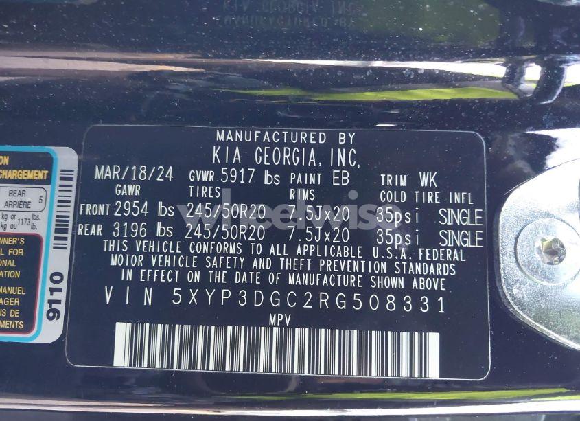 Photo 9 of 2024 Kia Telluride EX (VIN 5XYP3DGC2RG508331)