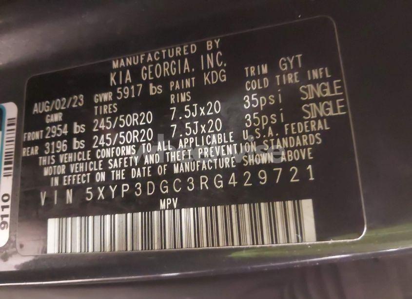 Photo 9 of 2024 Kia Telluride EX (VIN 5XYP3DGC3RG429721)