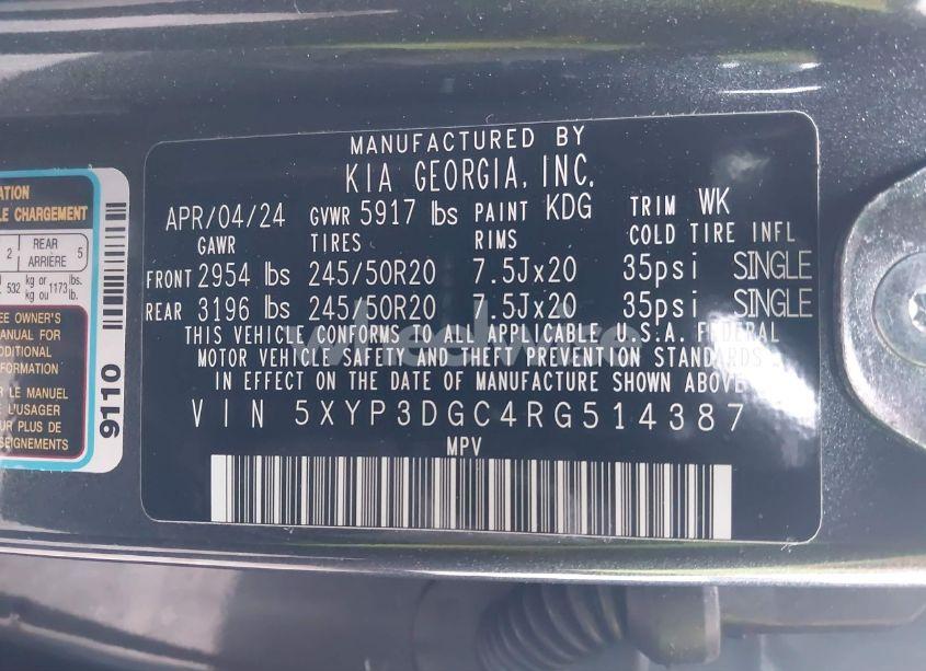 Photo 9 of 2024 Kia Telluride EX X-LINE (VIN 5XYP3DGC4RG514387)