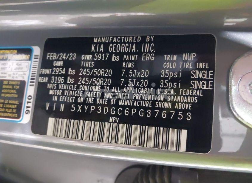 Photo 9 of 2023 Kia Telluride EX (VIN 5XYP3DGC6PG376753)