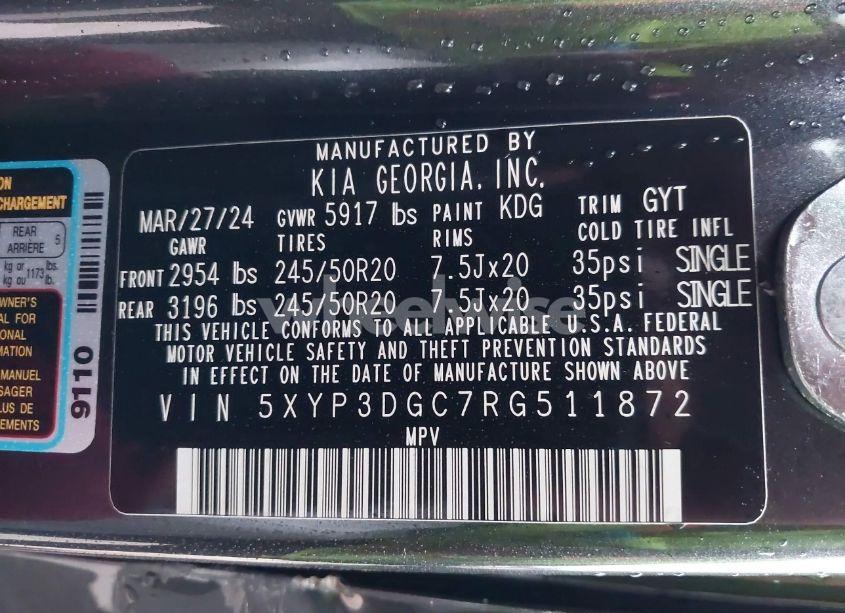 Photo 9 of 2024 Kia Telluride EX (VIN 5XYP3DGC7RG511872)