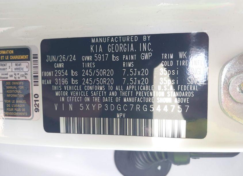 Photo 9 of 2024 Kia Telluride EX (VIN 5XYP3DGC7RG544757)