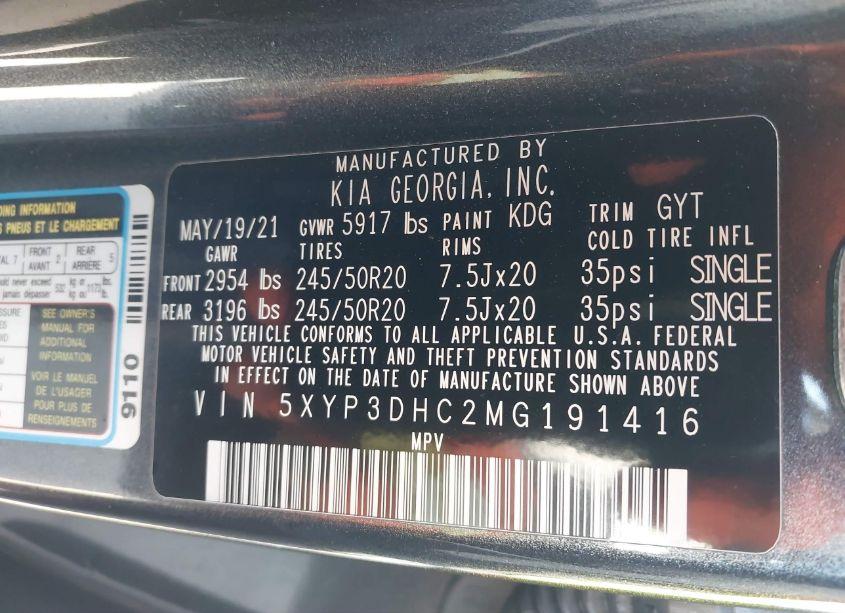 Photo 9 of 2021 Kia Telluride EX (VIN 5XYP3DHC2MG191416)