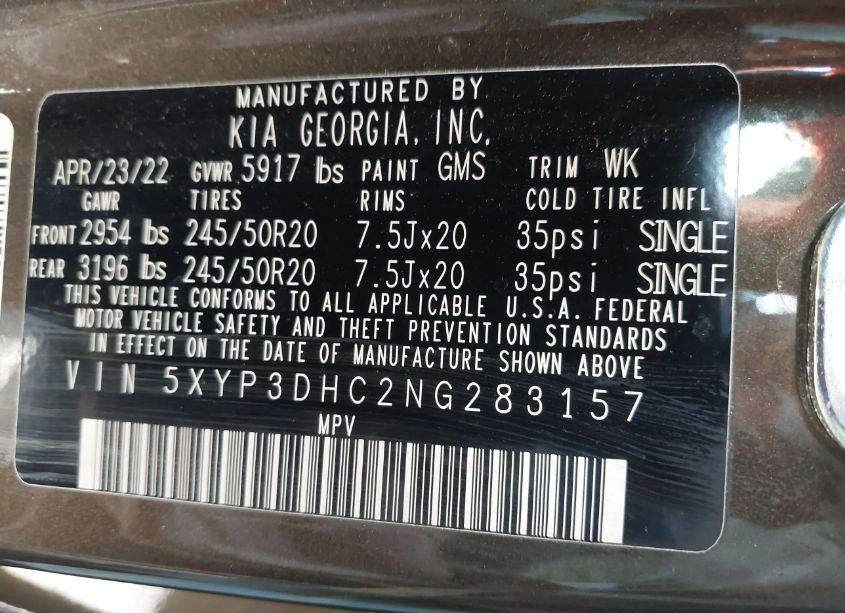 Photo 9 of 2022 Kia Telluride EX (VIN 5XYP3DHC2NG283157)