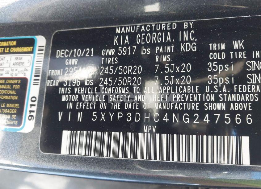 Photo 9 of 2022 Kia Telluride EX (VIN 5XYP3DHC4NG247566)