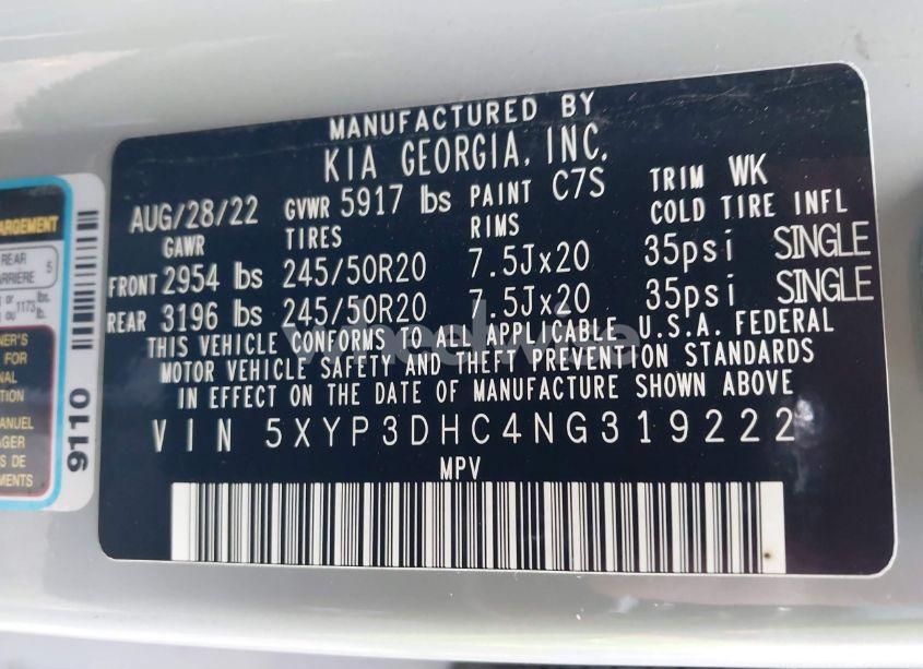 Photo 9 of 2022 Kia Telluride EX (VIN 5XYP3DHC4NG319222)