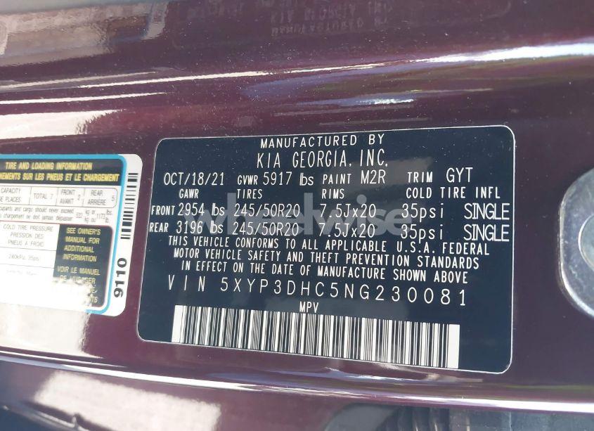 Photo 9 of 2022 Kia Telluride EX (VIN 5XYP3DHC5NG230081)