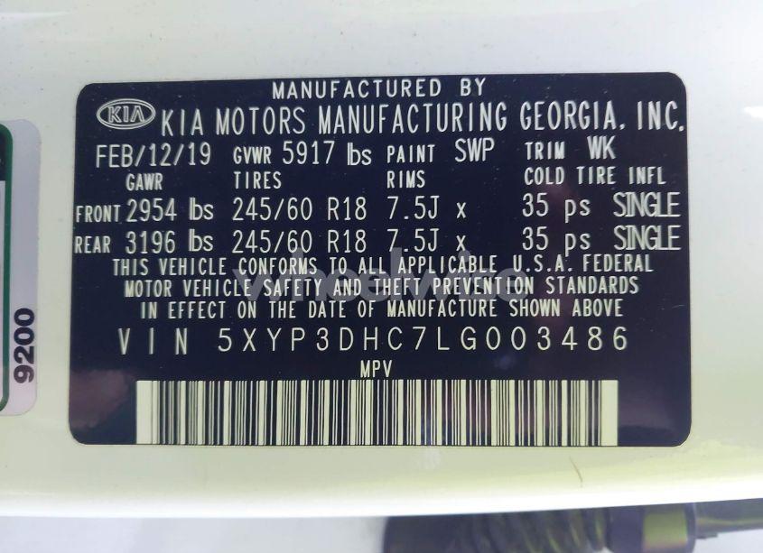 Photo 9 of 2020 Kia Telluride EX (VIN 5XYP3DHC7LG003486)