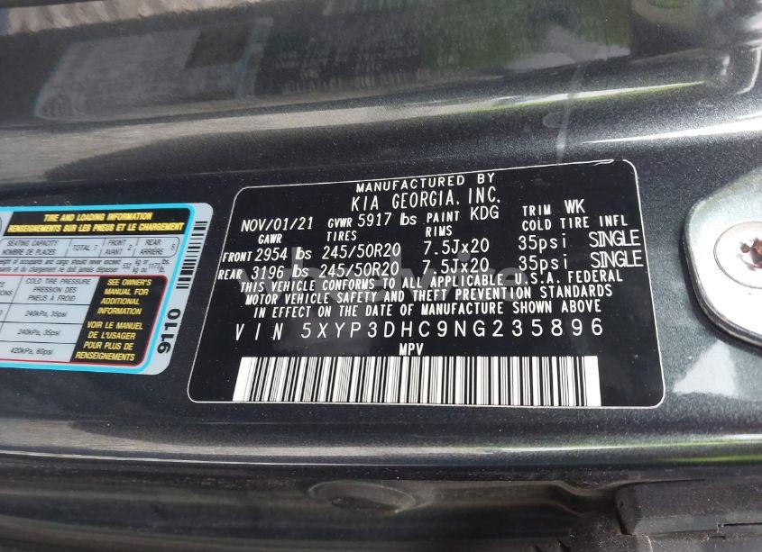 Photo 9 of 2022 Kia Telluride EX (VIN 5XYP3DHC9NG235896)