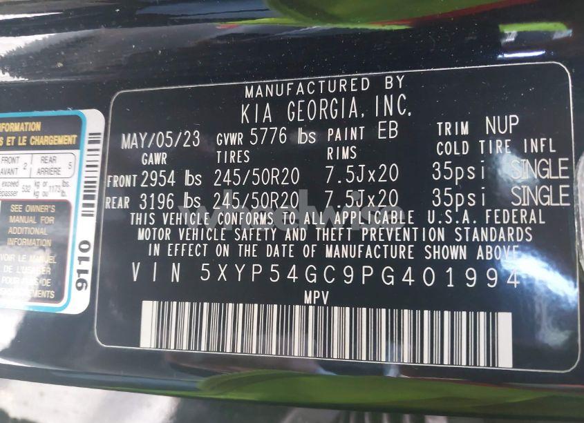 Photo 9 of 2023 Kia Telluride SX (VIN 5XYP54GC9PG401994)