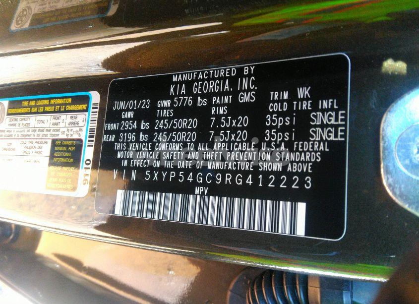 Photo 9 of 2024 Kia Telluride SX (VIN 5XYP54GC9RG412223)