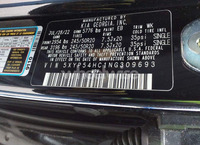 Photo 9 of 2022 Kia Telluride SX (VIN 5XYP54HC1NG309693)