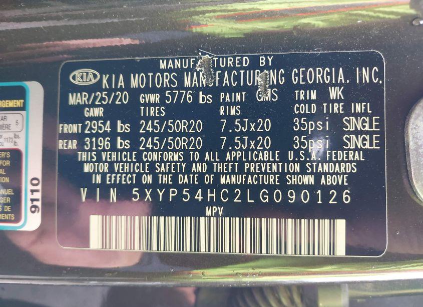 Photo 9 of 2020 Kia Telluride SX (VIN 5XYP54HC2LG090126)