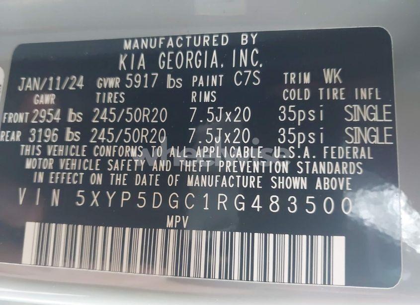 Photo 9 of 2024 Kia Telluride SX X-LINE (VIN 5XYP5DGC1RG483500)