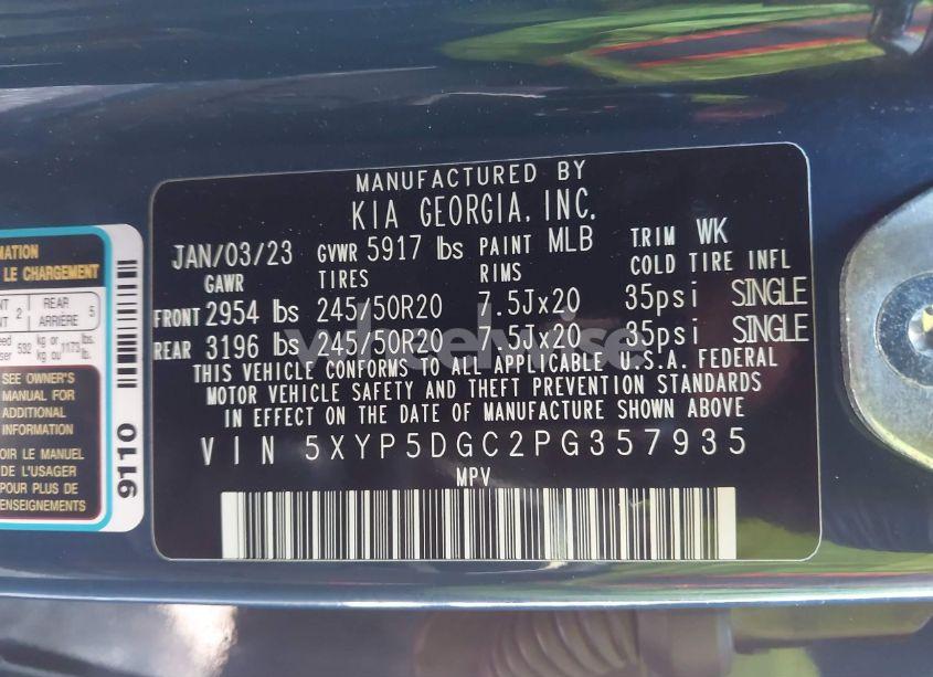 Photo 9 of 2023 Kia Telluride SX X-LINE (VIN 5XYP5DGC2PG357935)