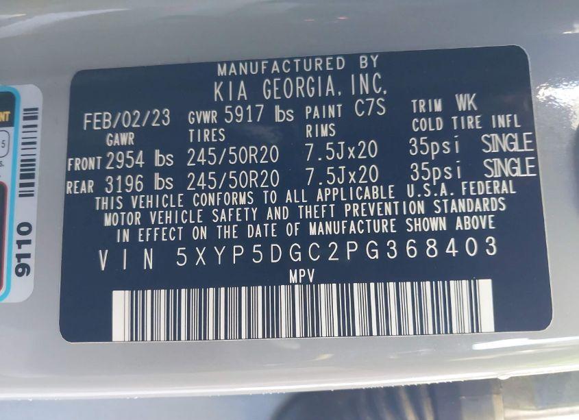 Photo 9 of 2023 Kia Telluride SX PRESTIGE X-LINE (VIN 5XYP5DGC2PG368403)