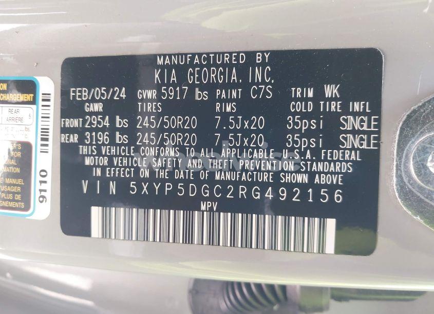 Photo 9 of 2024 Kia Telluride SX PRESTIGE X-LINE (VIN 5XYP5DGC2RG492156)