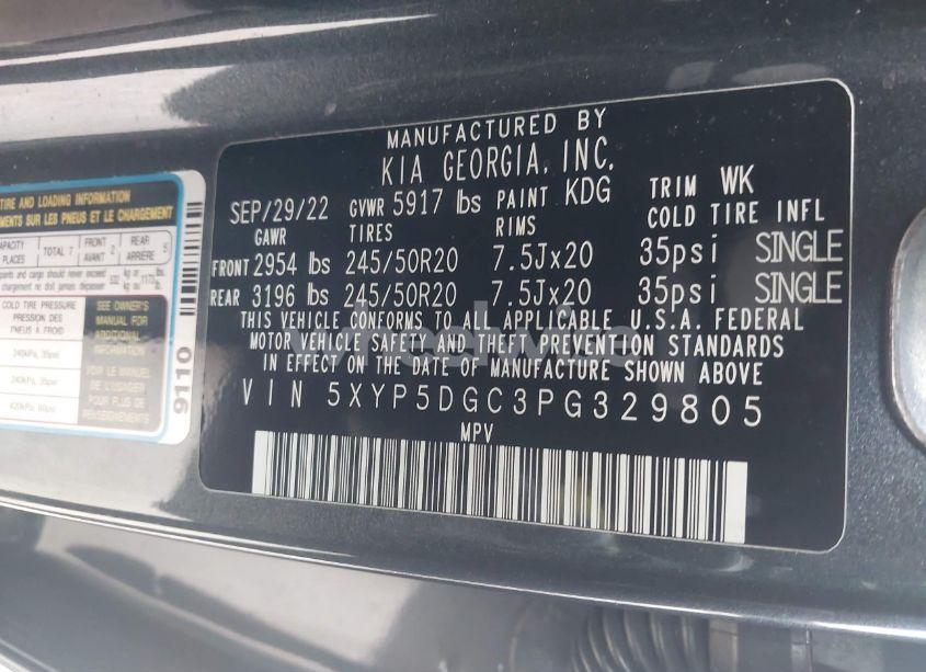 Photo 9 of 2023 Kia Telluride SX PRESTIGE (VIN 5XYP5DGC3PG329805)