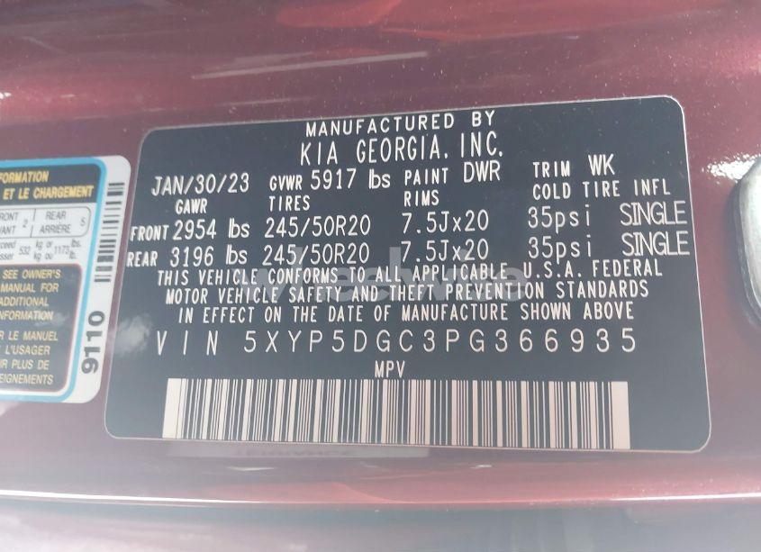 Photo 9 of 2023 Kia Telluride SX PRESTIGE (VIN 5XYP5DGC3PG366935)