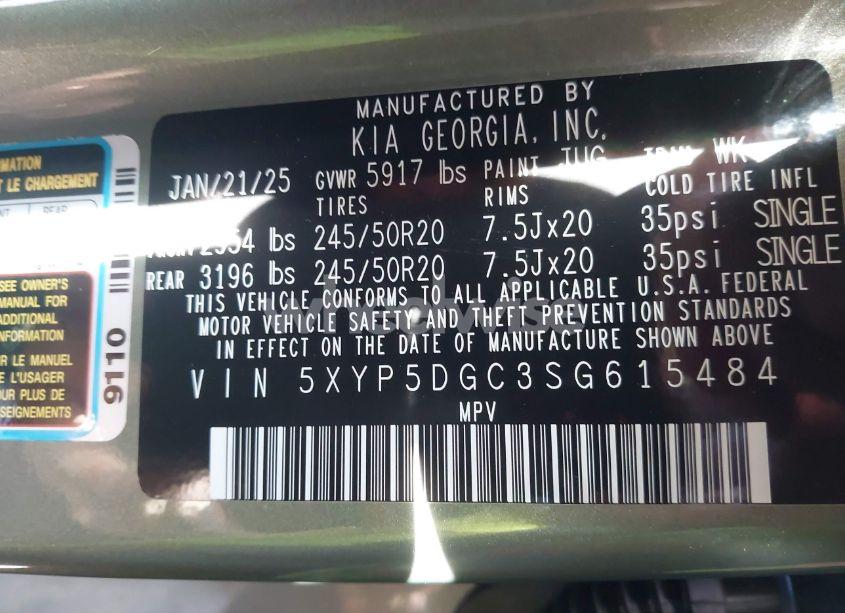 Photo 9 of 2025 Kia Telluride SX X-LINE (VIN 5XYP5DGC3SG615484)