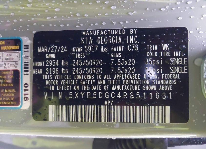 Photo 9 of 2024 Kia Telluride SX PRESTIGE X-LINE (VIN 5XYP5DGC4RG511631)