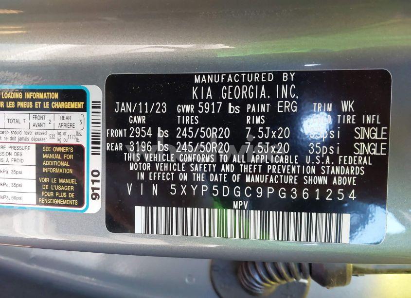 Photo 9 of 2023 Kia Telluride SX PRESTIGE X-LINE (VIN 5XYP5DGC9PG361254)