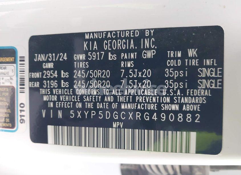 Photo 9 of 2024 Kia Telluride SX PRESTIGE X-LINE (VIN 5XYP5DGCXRG490882)