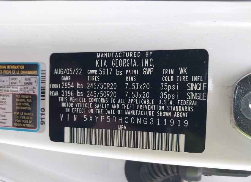 Photo 9 of 2022 Kia Telluride SX (VIN 5XYP5DHC0NG311919)