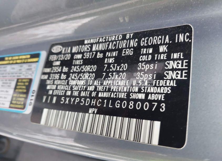 Photo 9 of 2020 Kia Telluride SX (VIN 5XYP5DHC1LG080073)