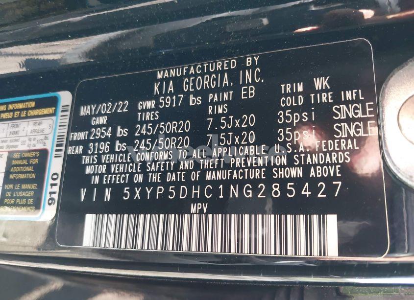 Photo 9 of 2022 Kia Telluride SX (VIN 5XYP5DHC1NG285427)