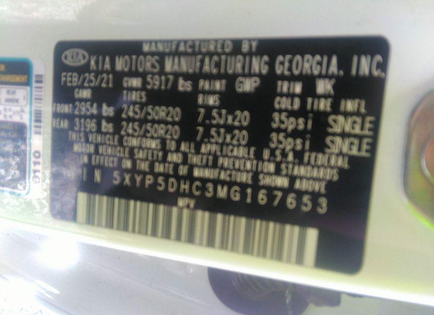 Photo 9 of 2021 Kia Telluride SX (VIN 5XYP5DHC3MG167653)